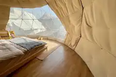 Woodland glamping dome interior