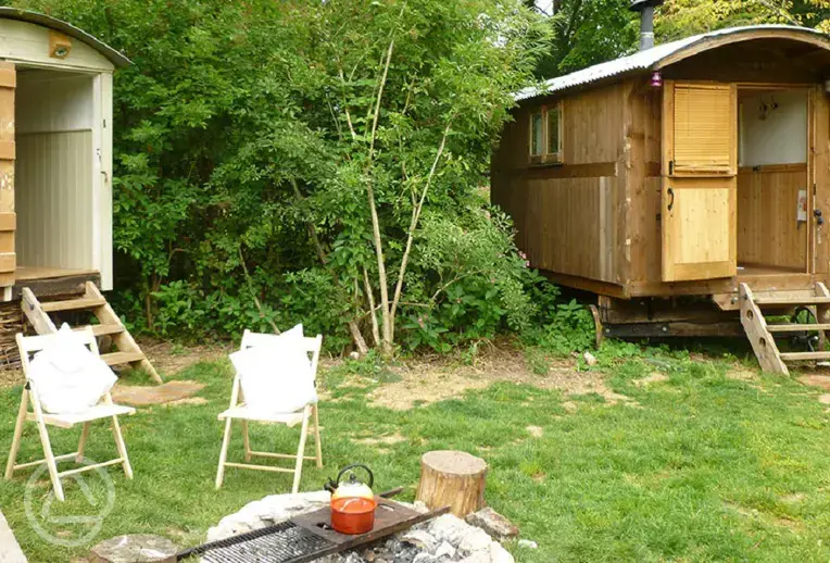 Otter Camp shepherd's huts at Great Farm