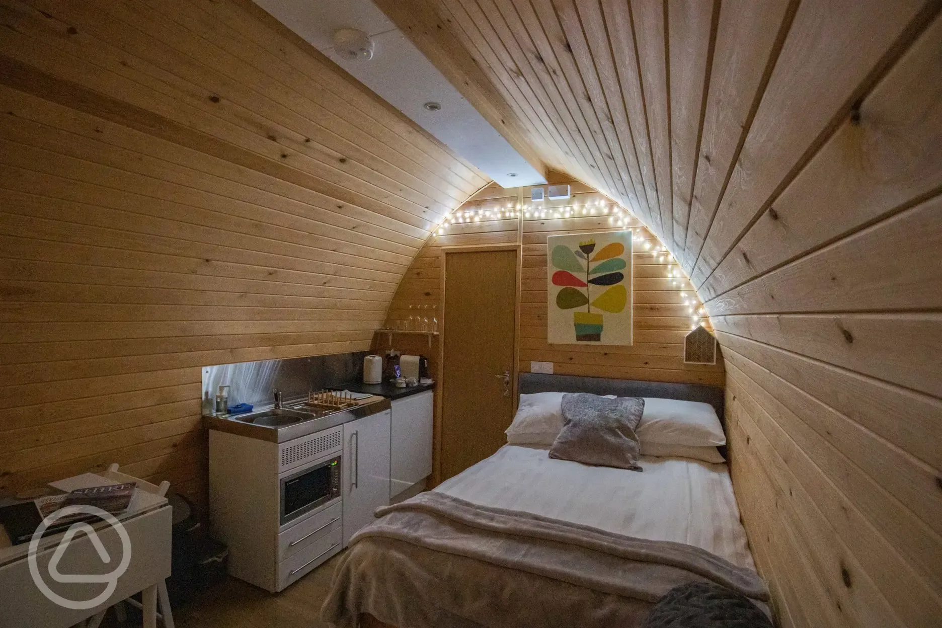 Adult only glamping pod interior