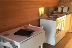 Four person glamping pod kitchen