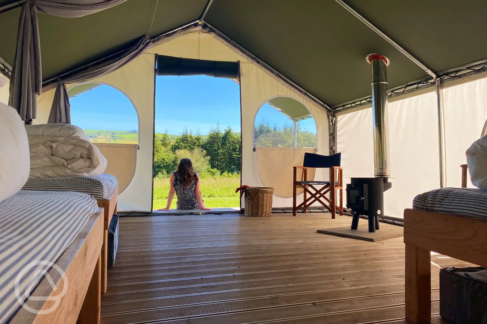 View from glamping tent