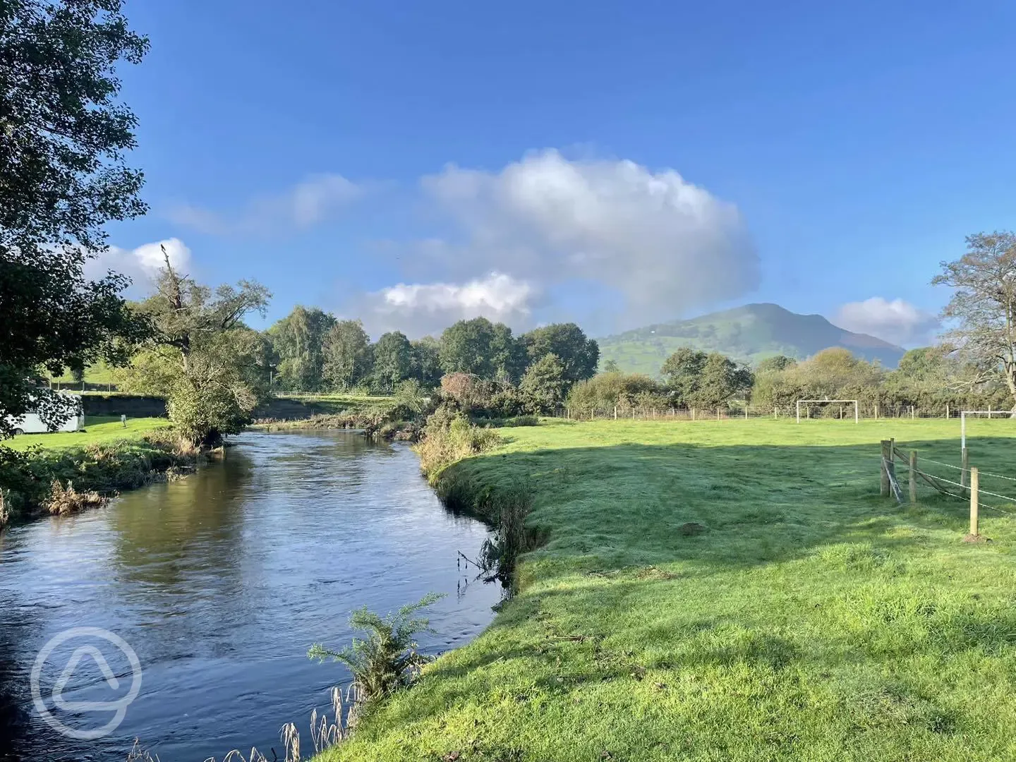 River Tanat running through the site