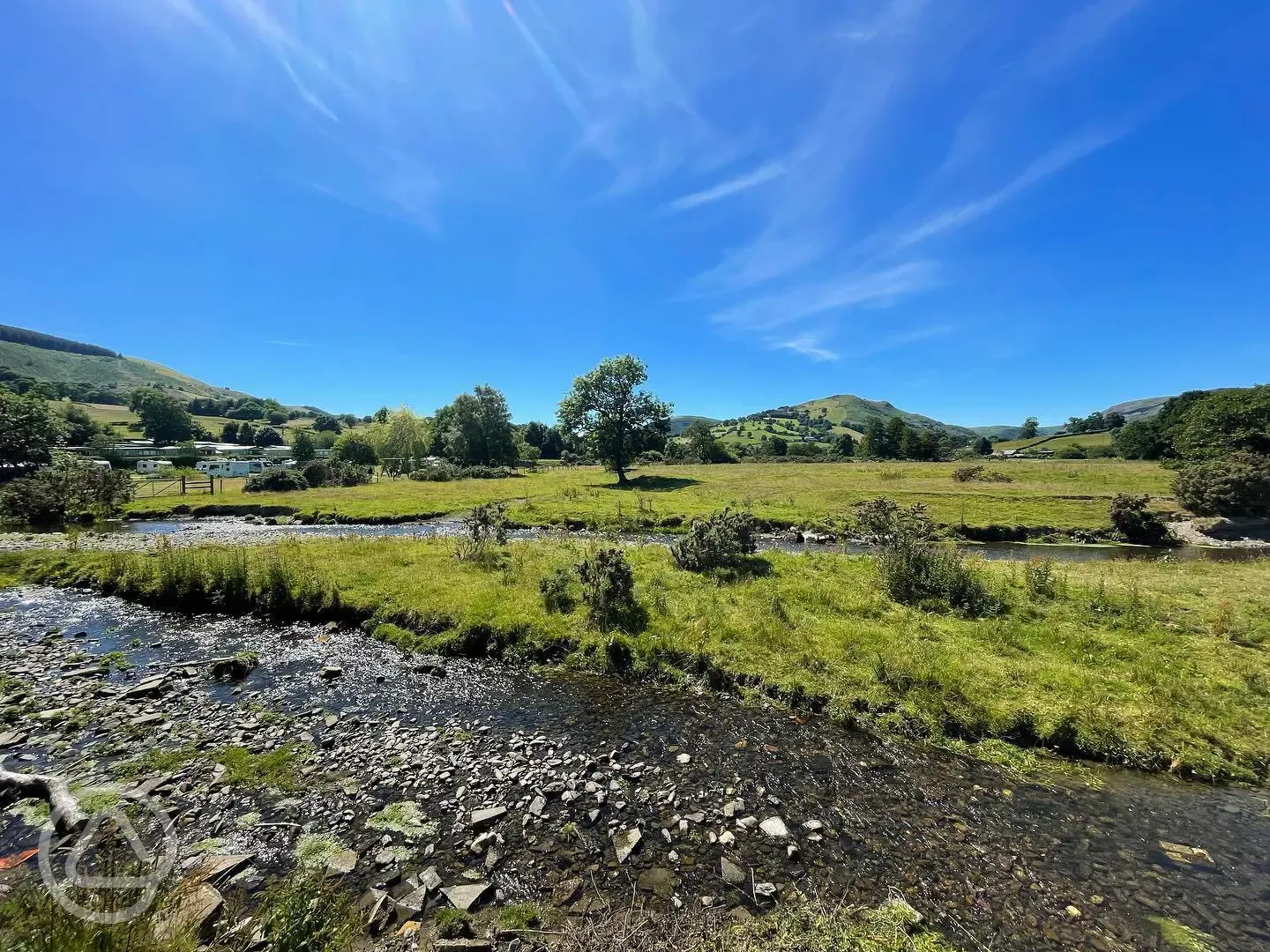 River Tanat running through the site