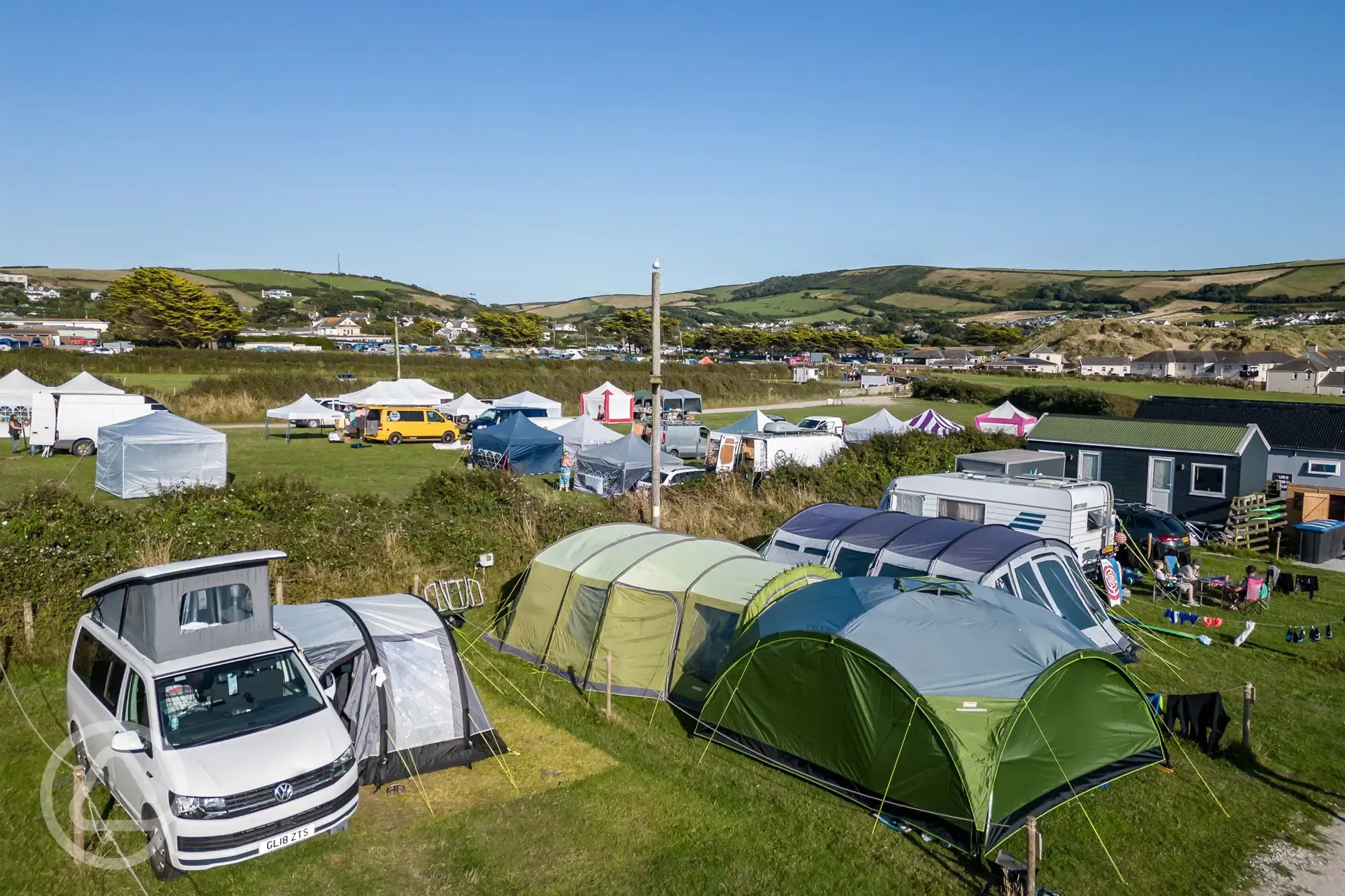 Aerial of the grass pitches