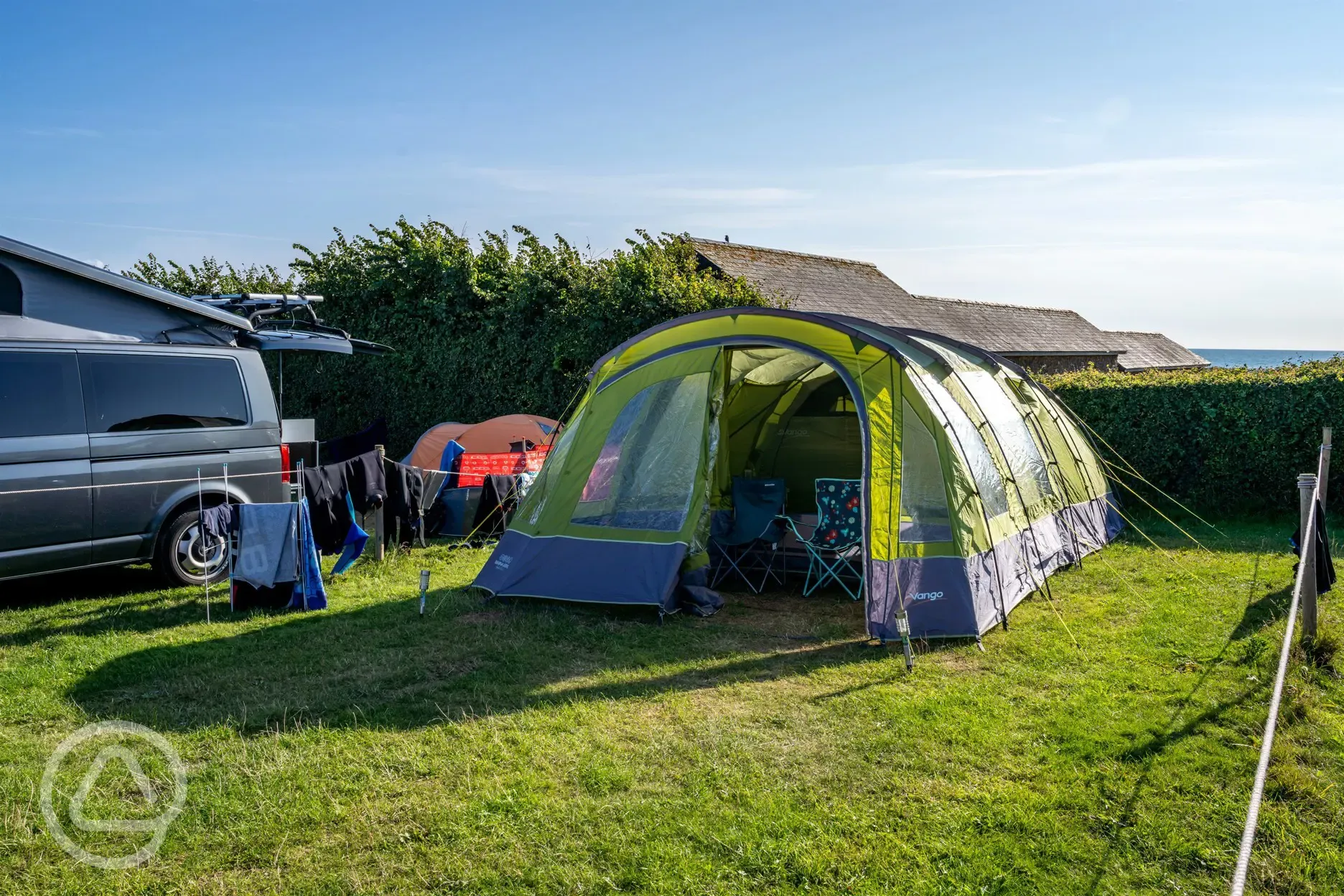 Tent and roof tents on non electric grass pitches