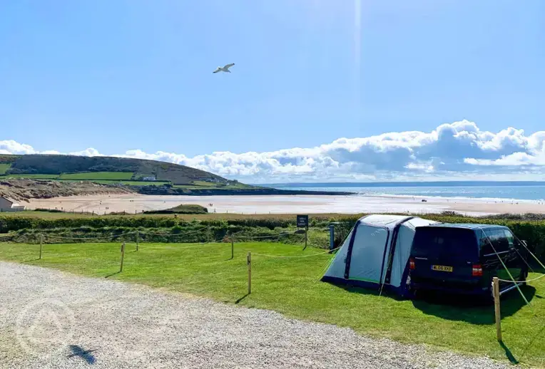 Non electric grass sea pitches at Ocean Pitch Campsite 