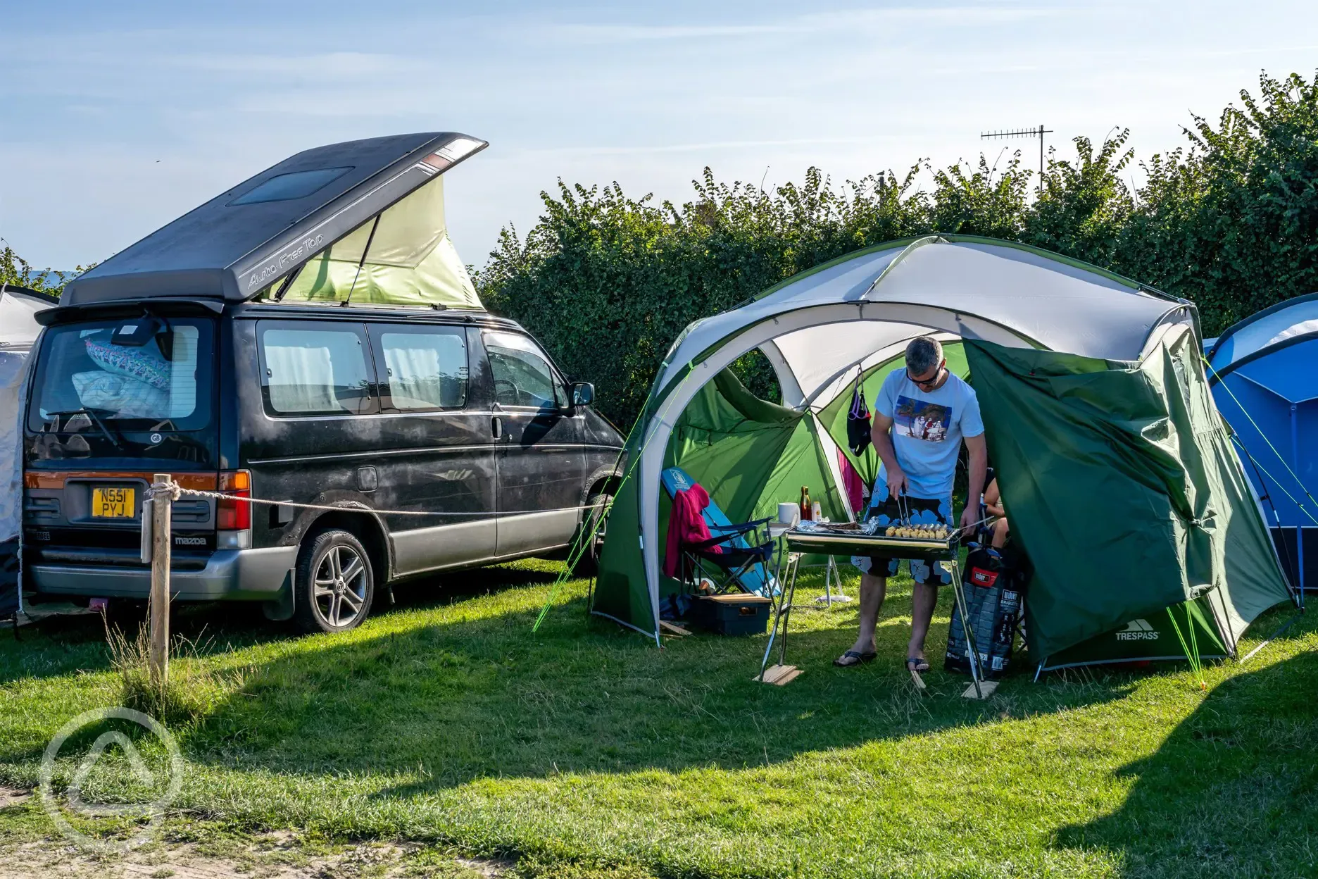 BBQ by the non electric grass pitches