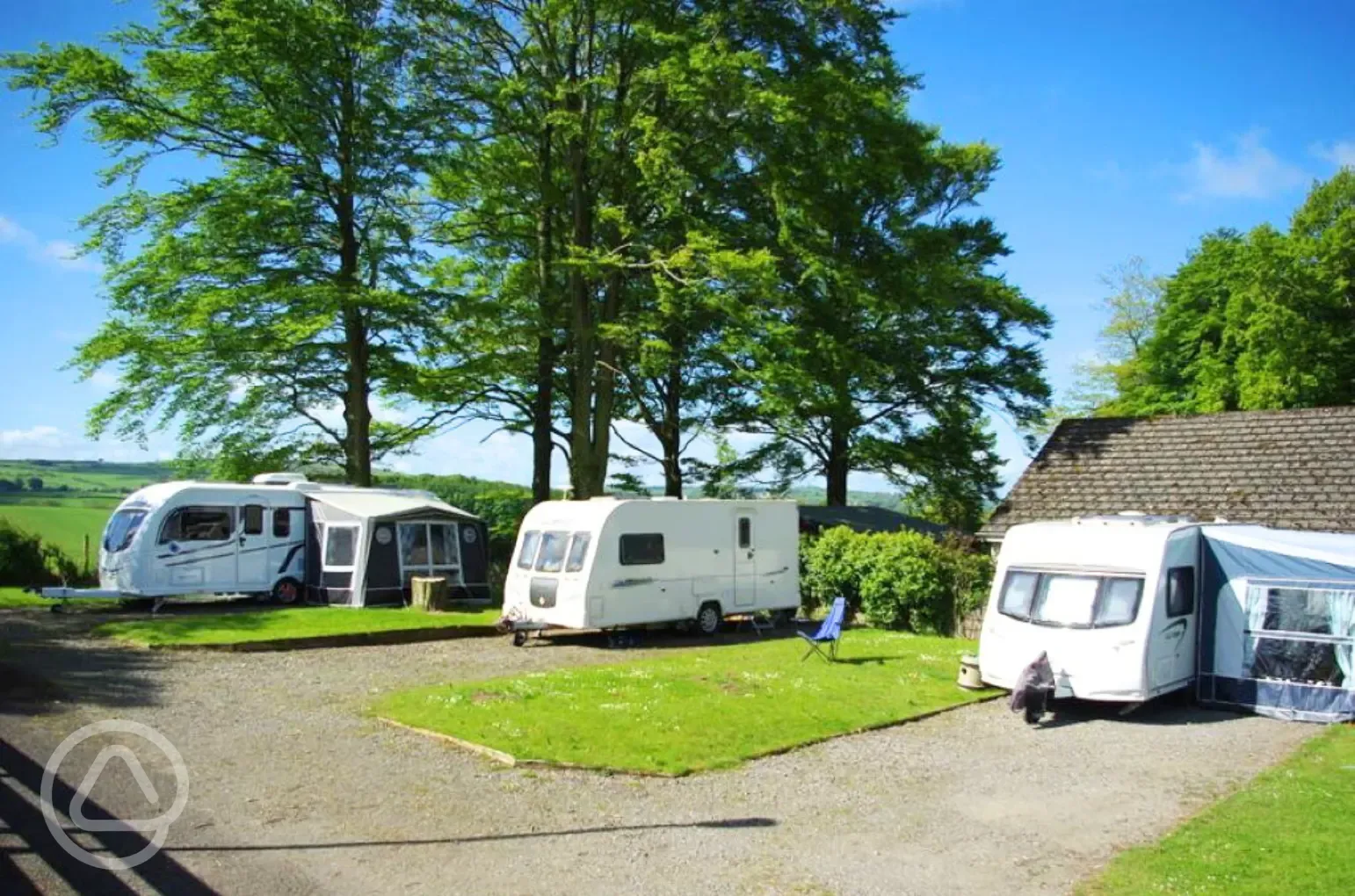 Fully serviced hardstanding pitches with 16 amp hook up