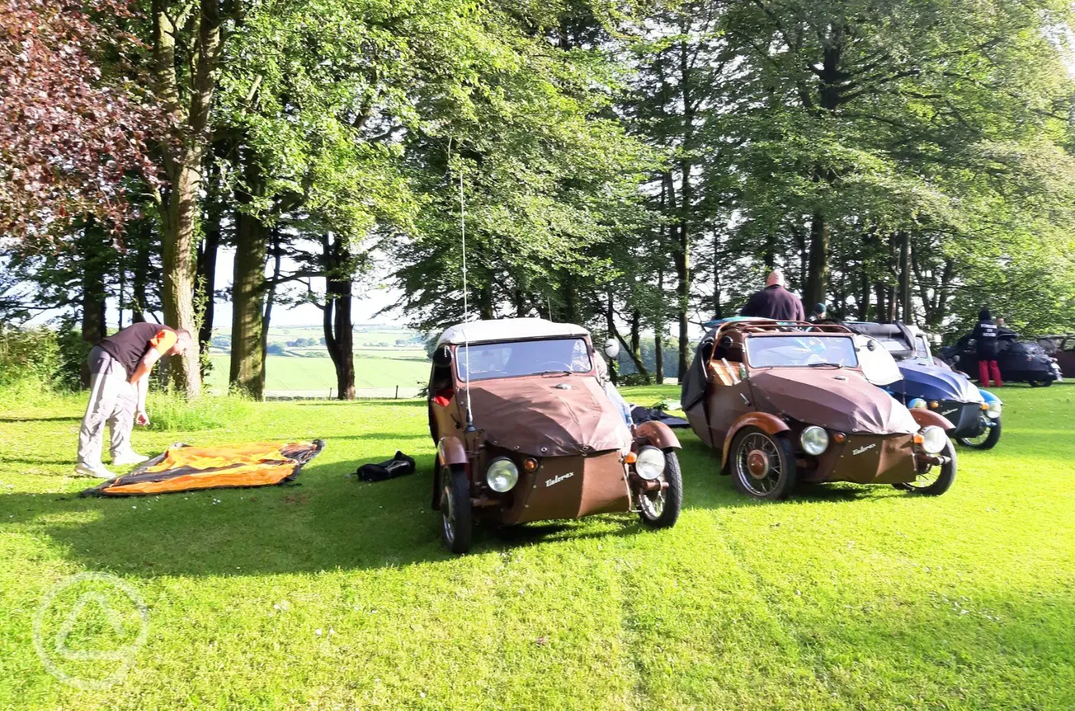 Fully serviced grass pitches with 16 amp hook up