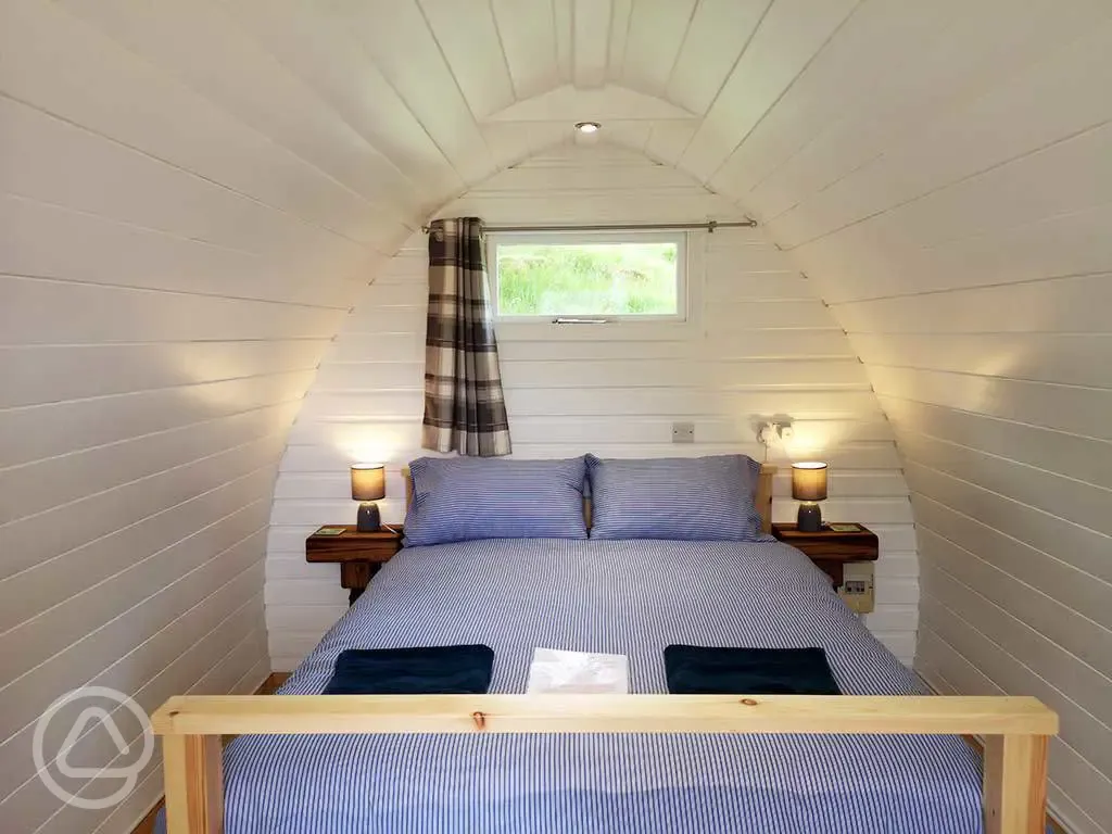 Double bed glamping pod