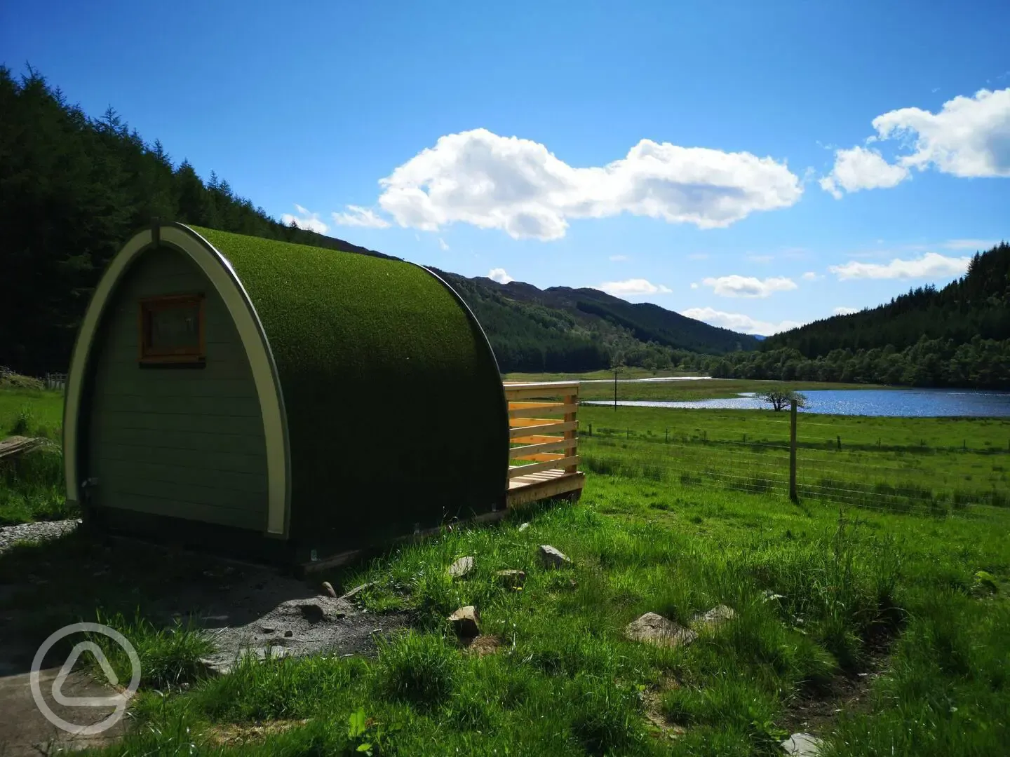 Countryside views from your glamping pod