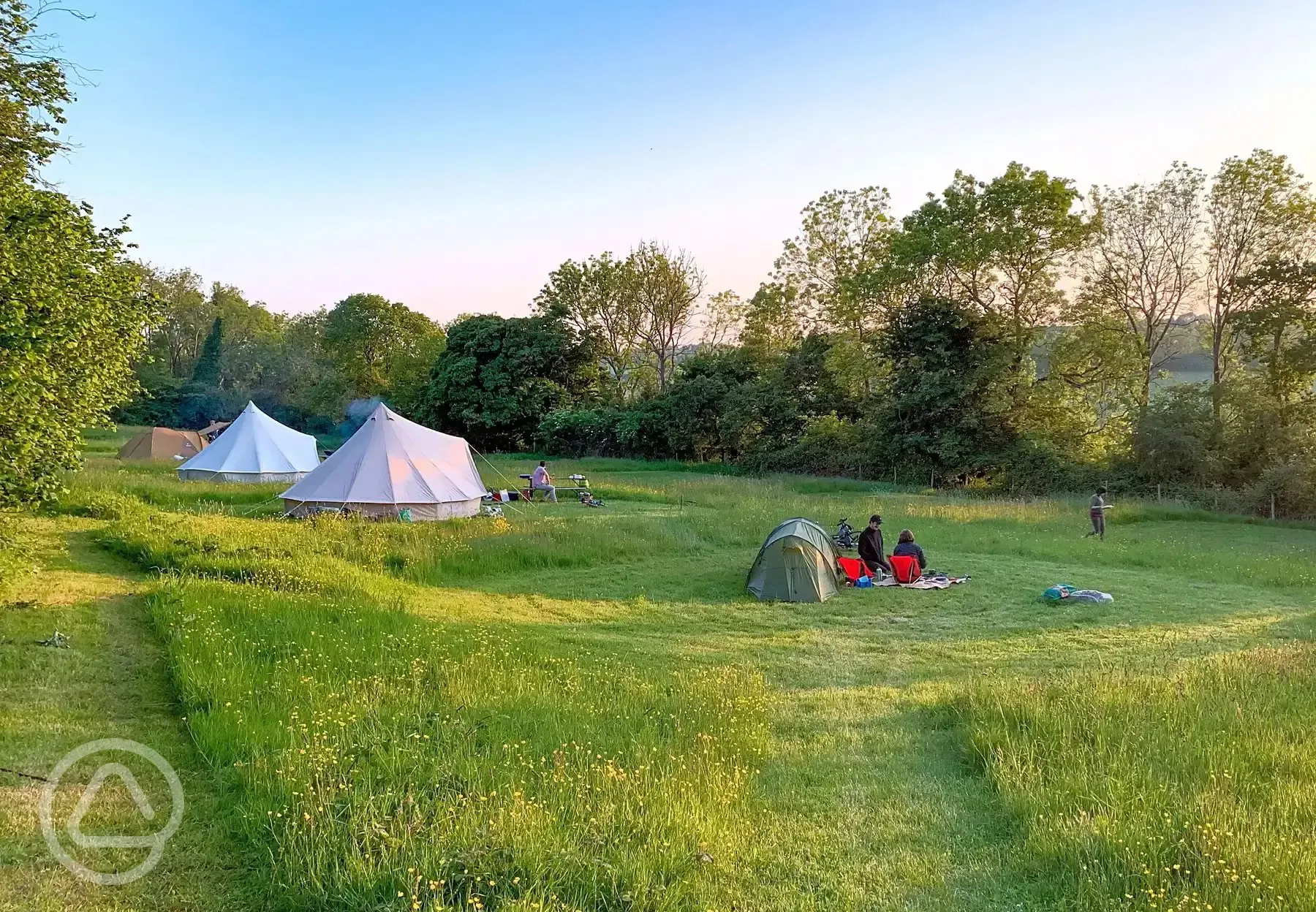 Bell tents and non electric grass pitches