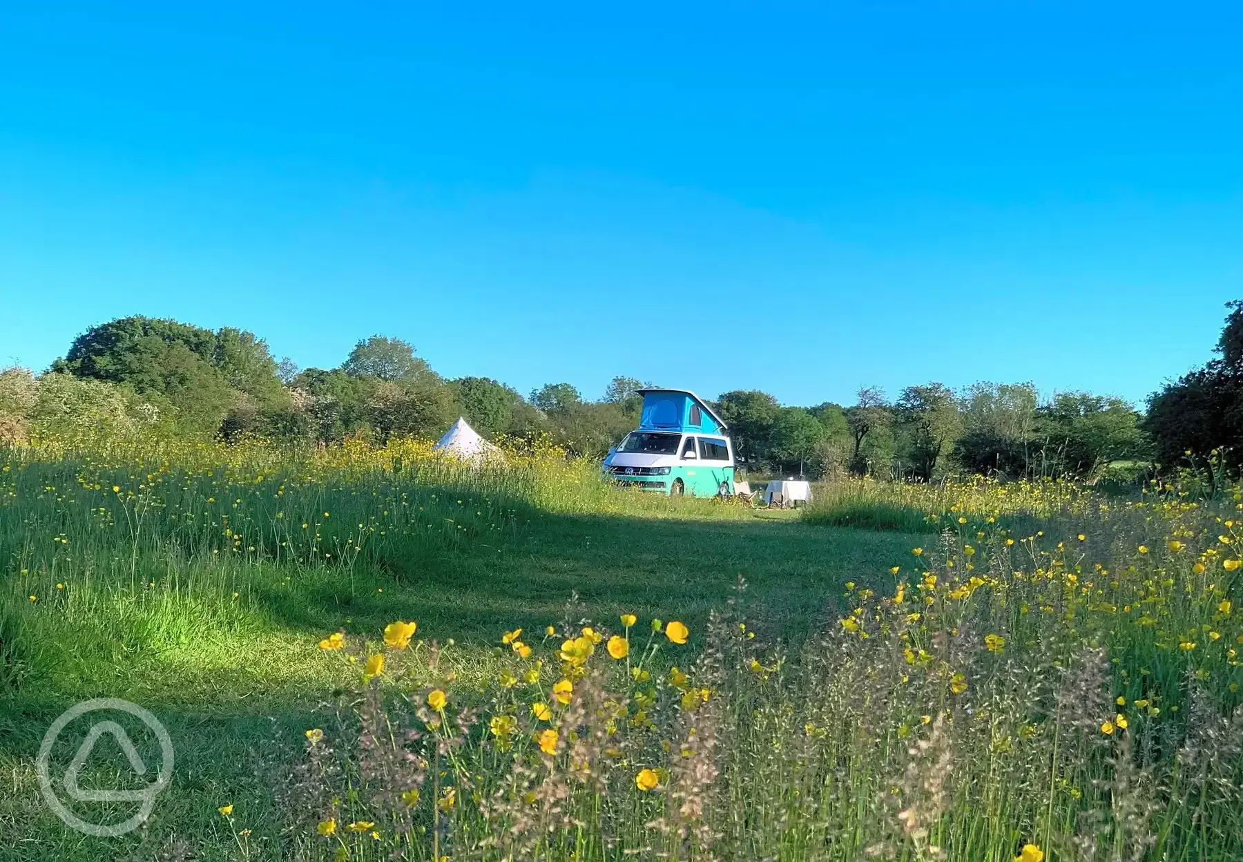 Bell tent and non electric grass pitches