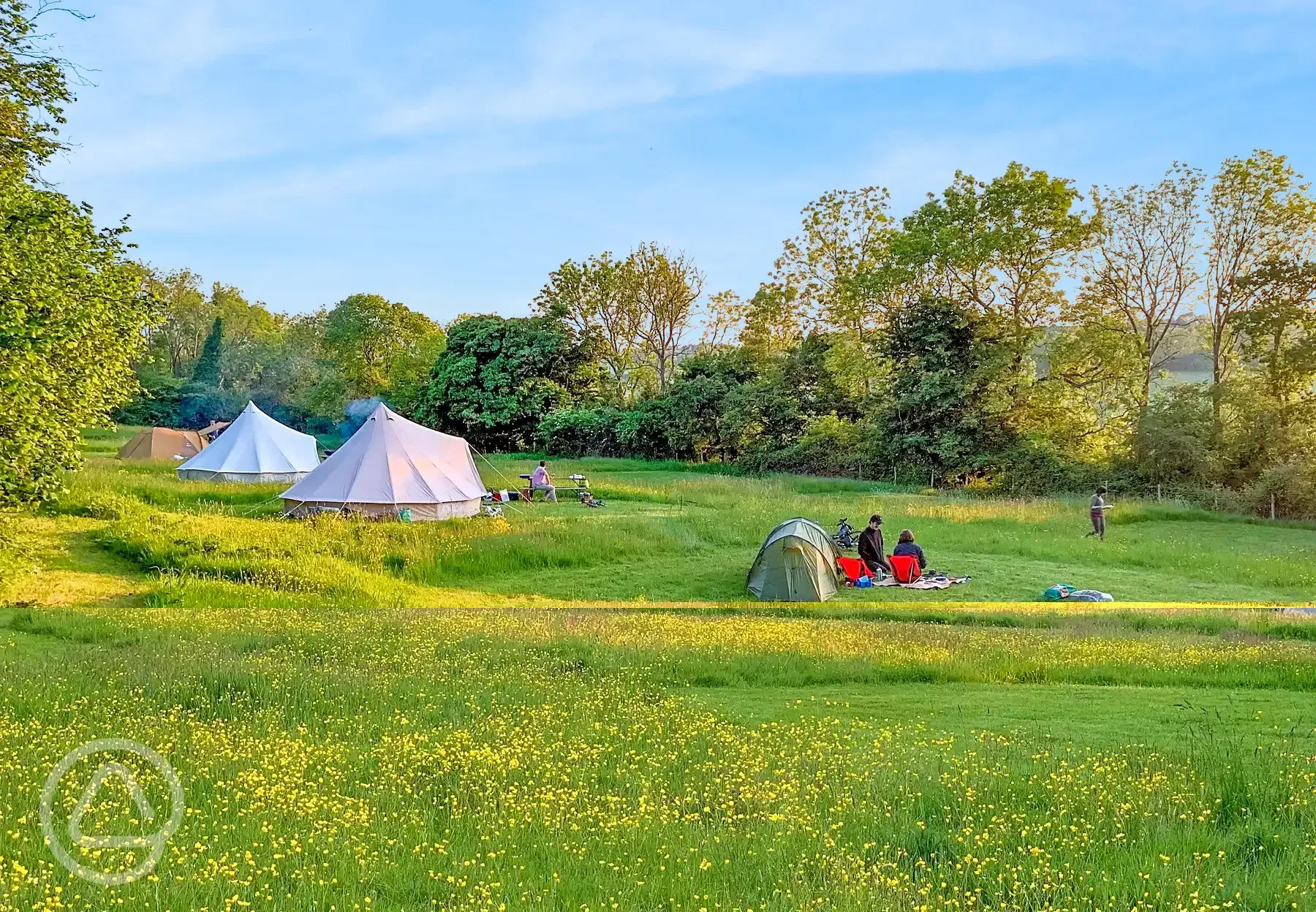 Bell tents and non electric grass pitches