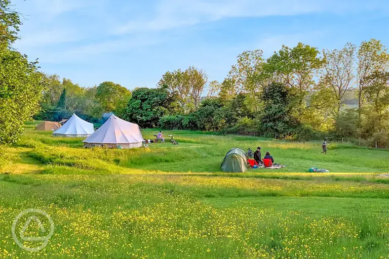 Bell tents and non electric grass pitches