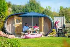 Glamping pod outdoor area