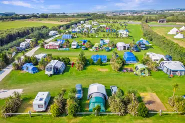 Aerial of the pitches at Atlantic Camping