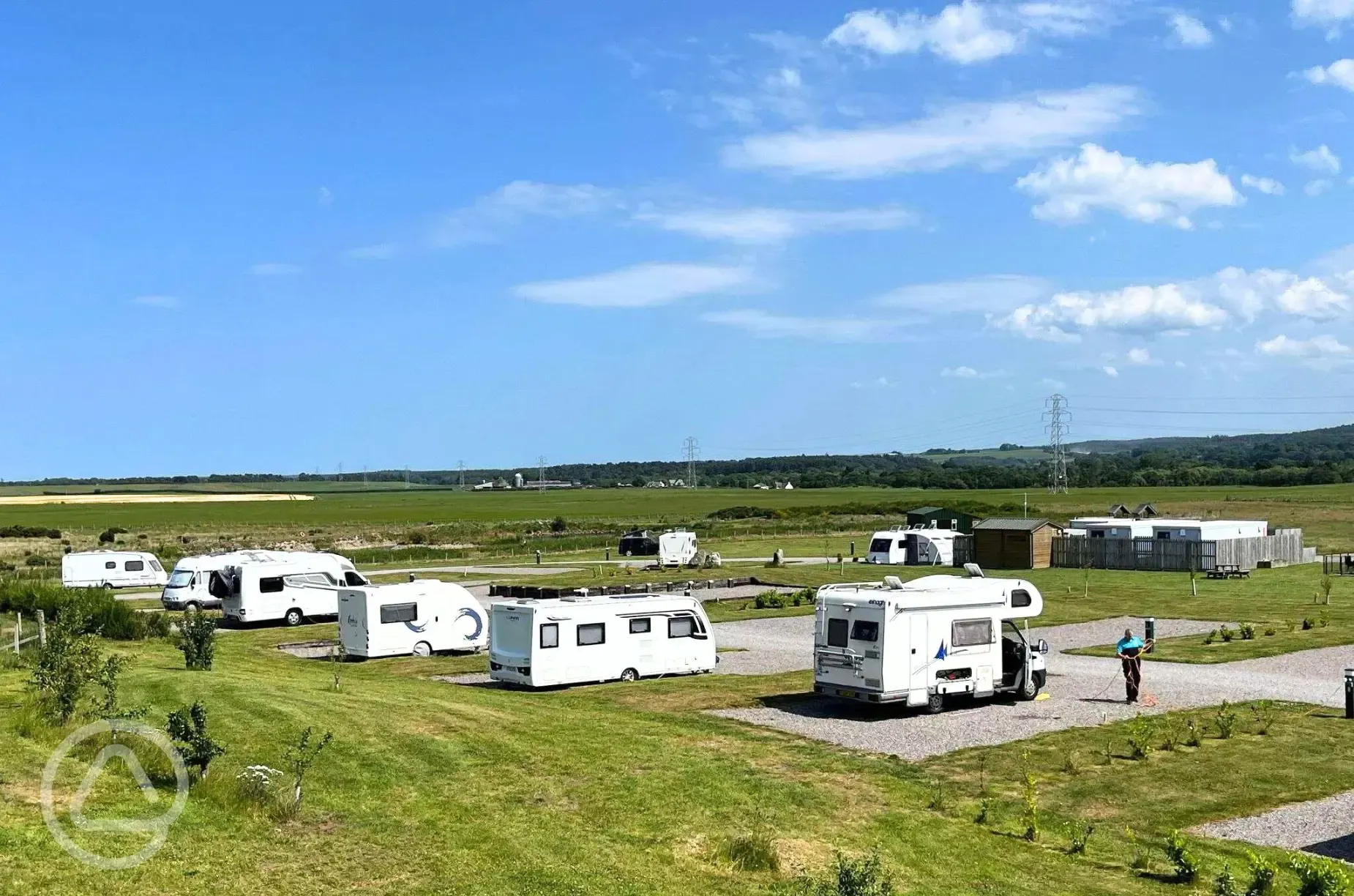 Fully serviced hardstanding pitches with a 16 amp hook up 