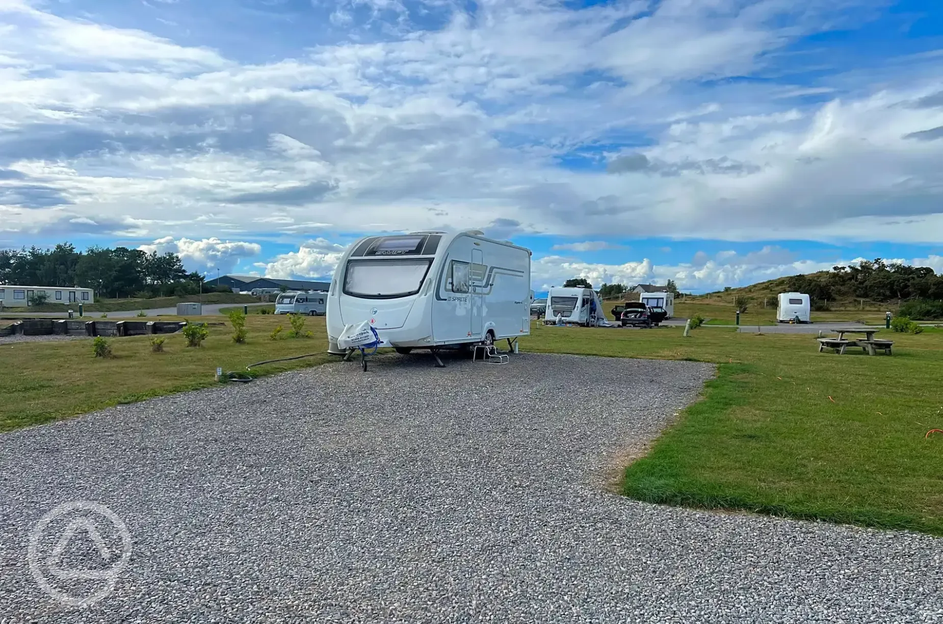 Fully serviced hardstanding pitches with a 16 amp hook up 