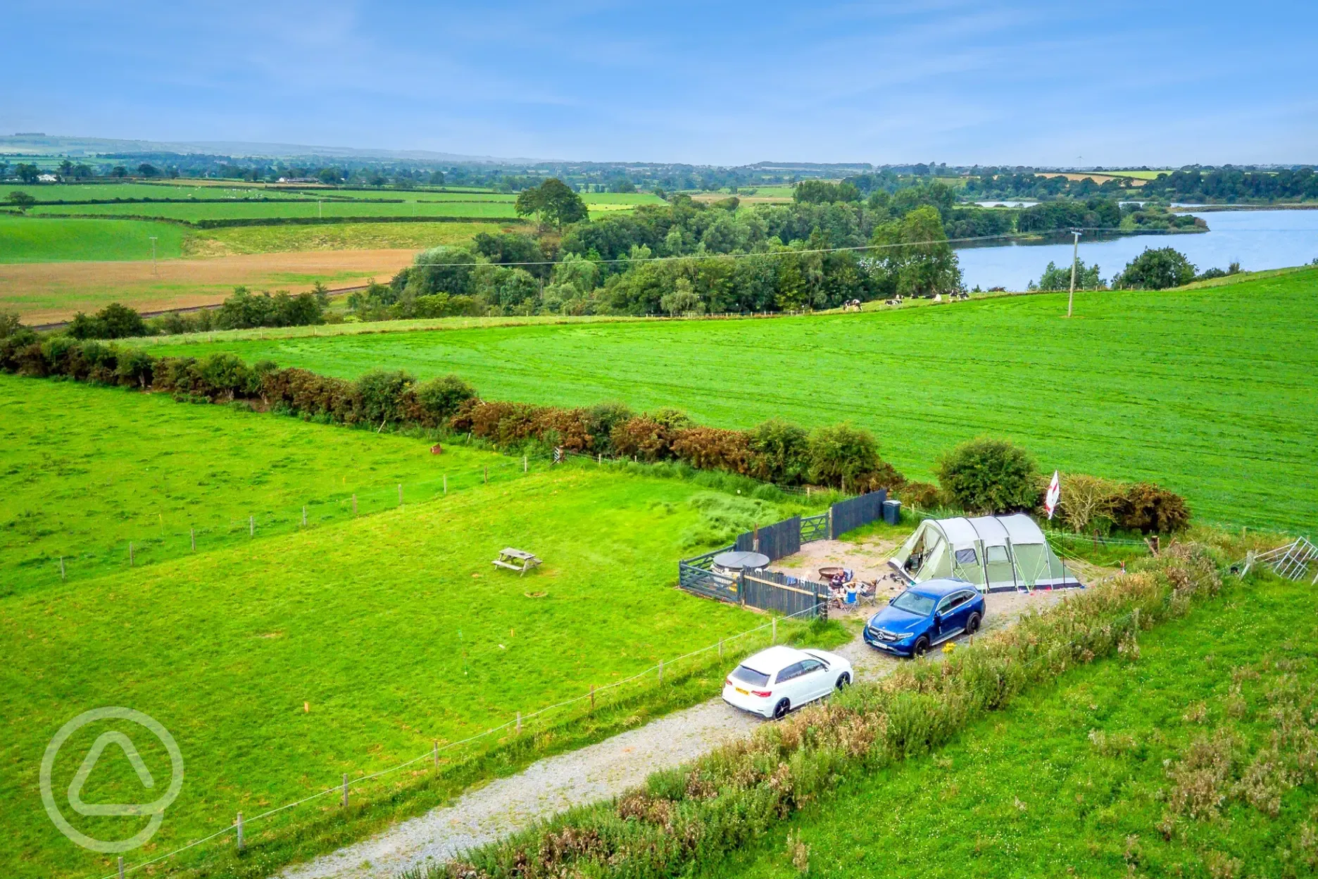 Fully serviced hardstanding all weather touring pitch with hot tub Fully serviced hardstanding all weather touring pitch with hot tub