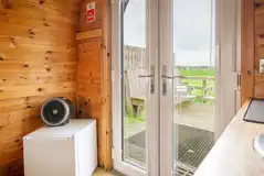 Small camping pod interior
