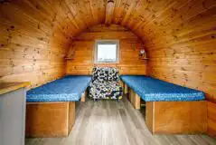 Large camping pod interior