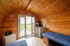 Large camping pod interior