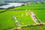 Aerial of Camping at Cardewlees with fell views