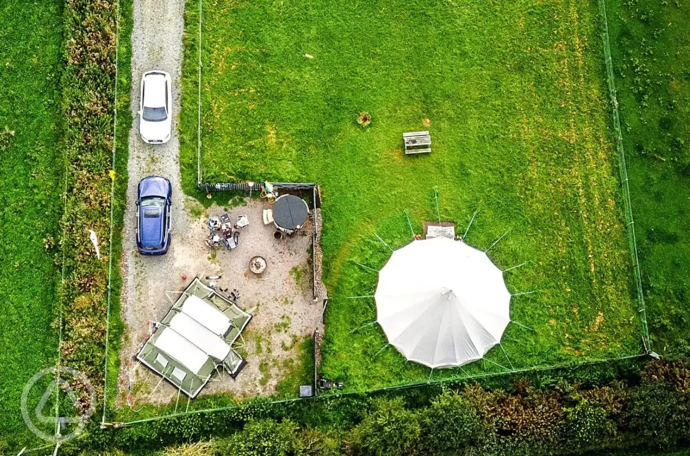 Fully serviced hardstanding all weather touring pitch with hot tub