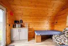 Large camping pod interior