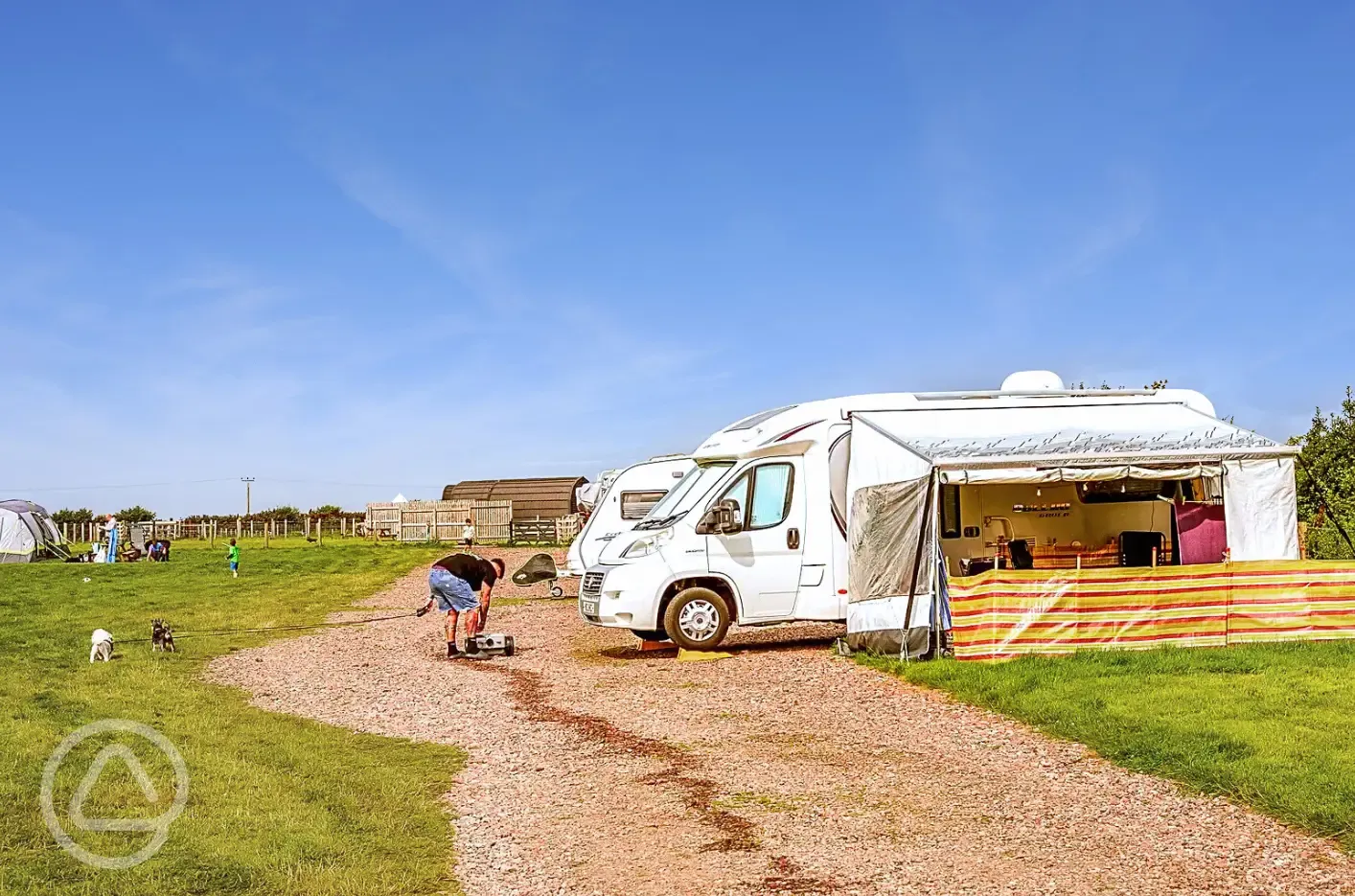 Fully serviced hardstanding all weather touring pitches