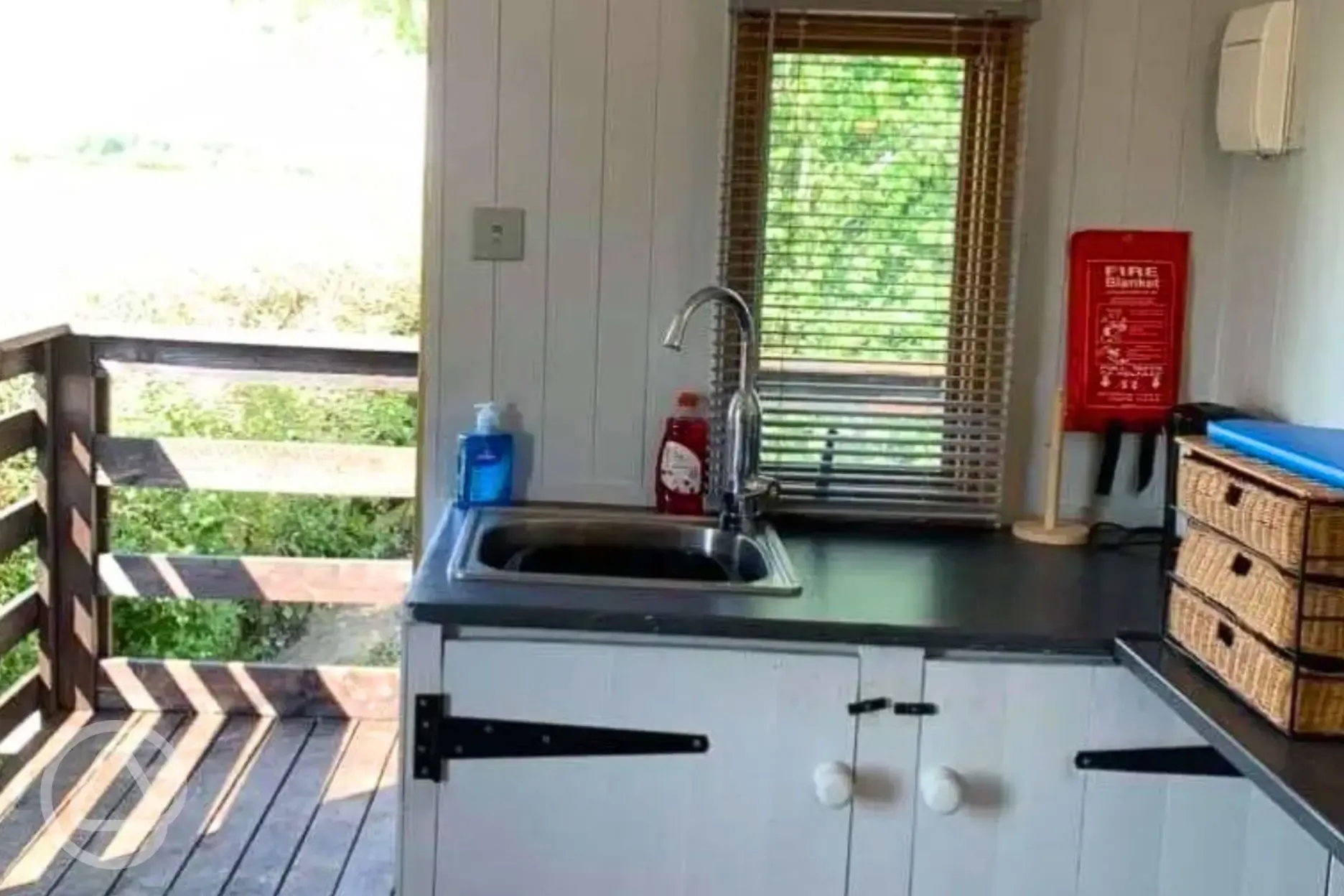 Shepherds hut kitchen