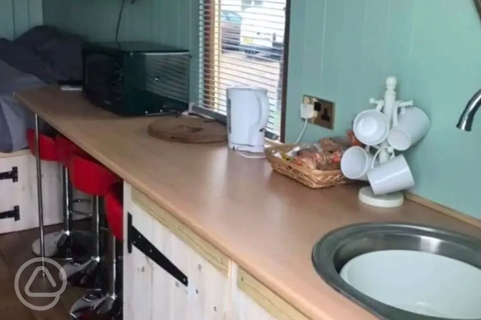 Shepherds hut kitchen