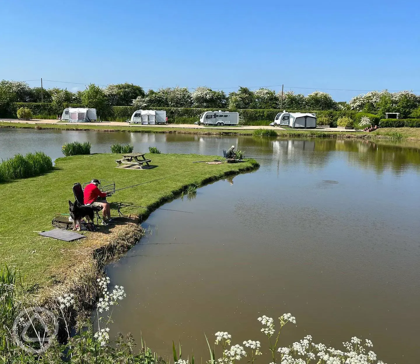 Lakeside pitches and onsite fishing