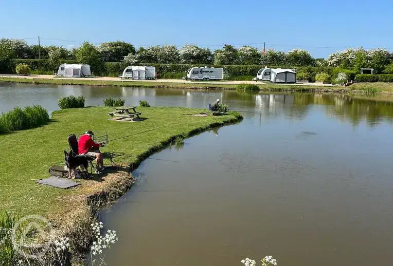 Lakeside pitches and onsite fishing