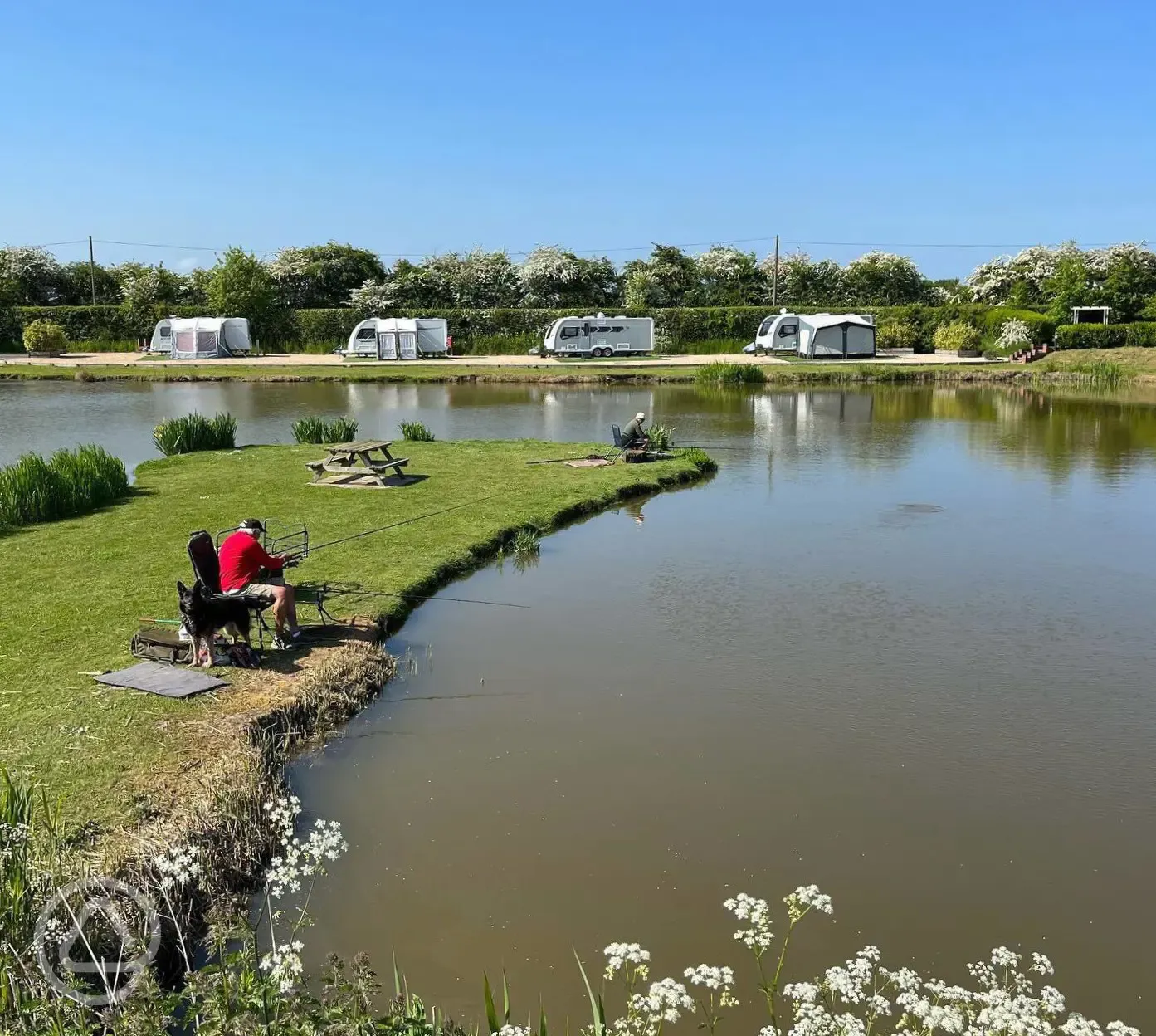 Lakeside pitches and onsite fishing