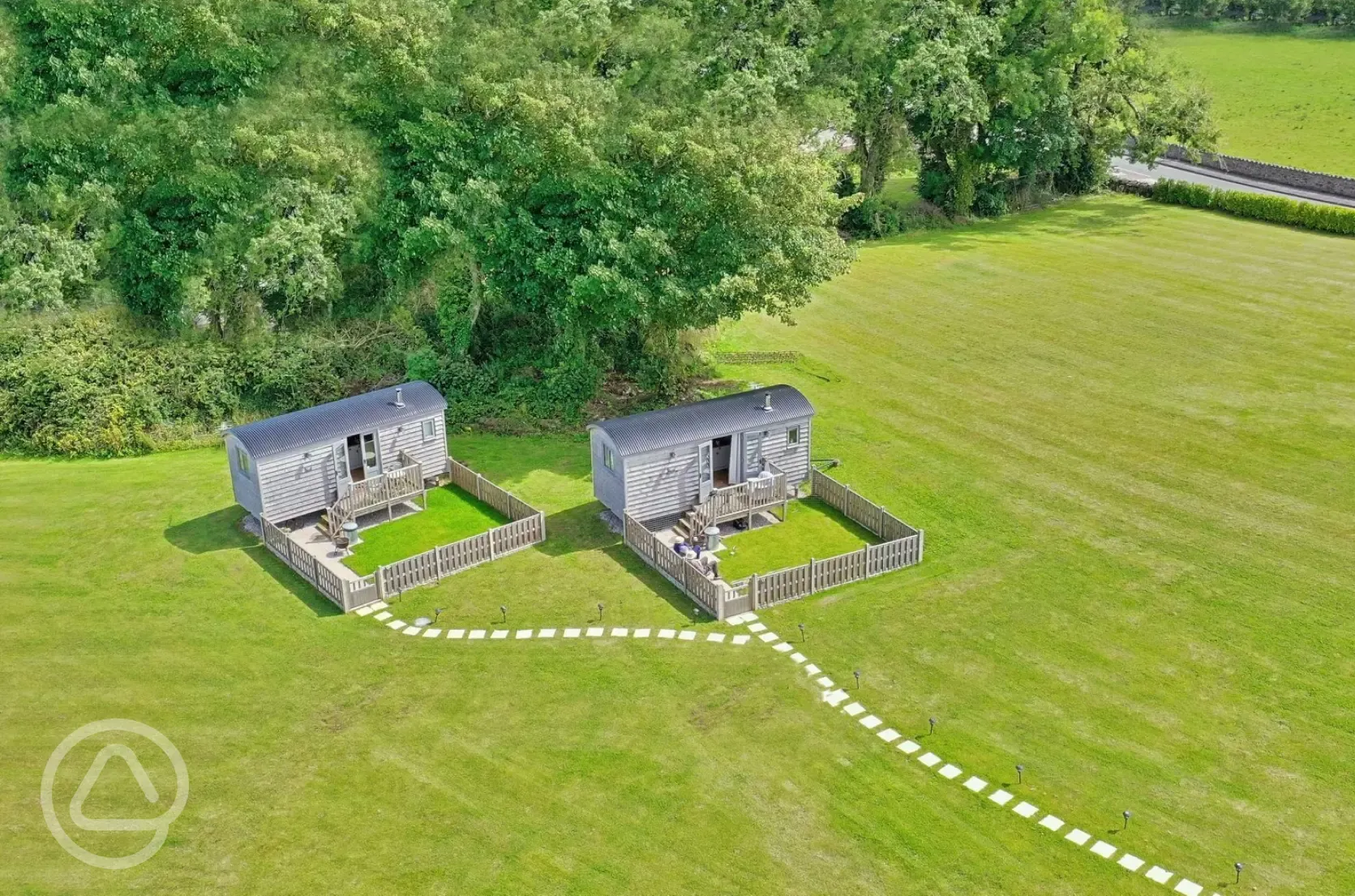 Aerial of the shepherd's huts
