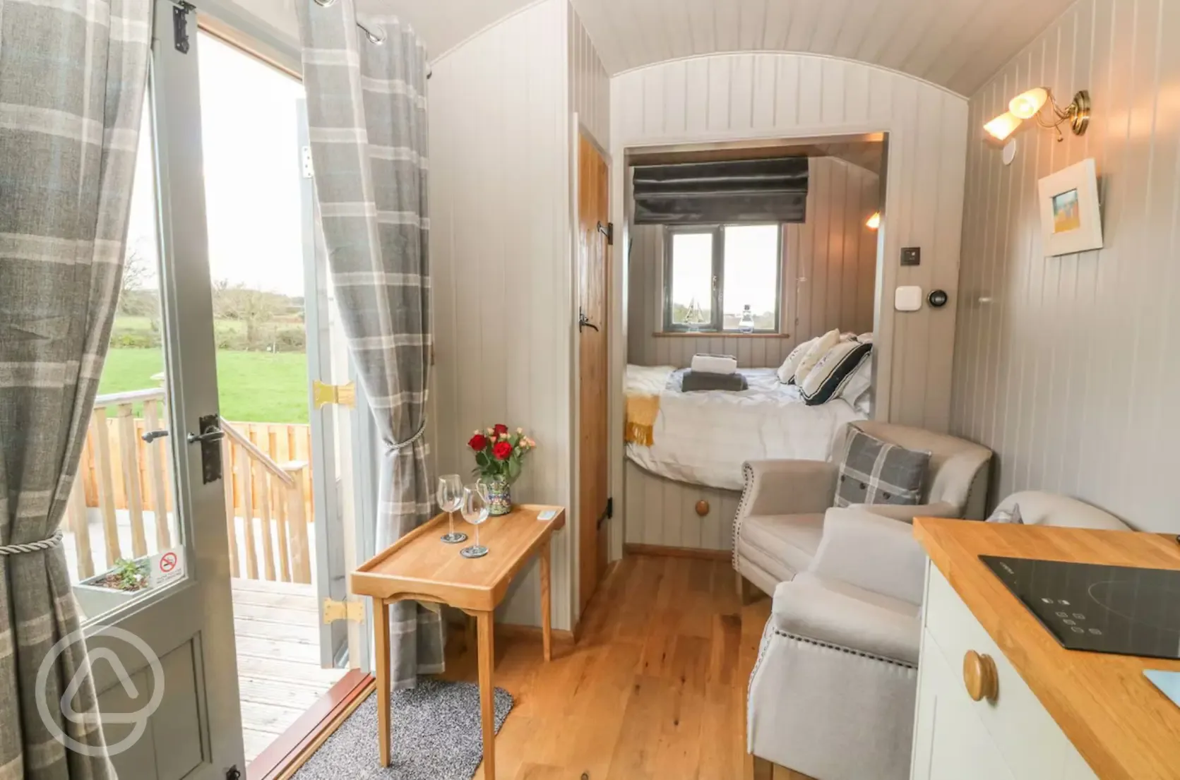 Shepherd's hut interior
