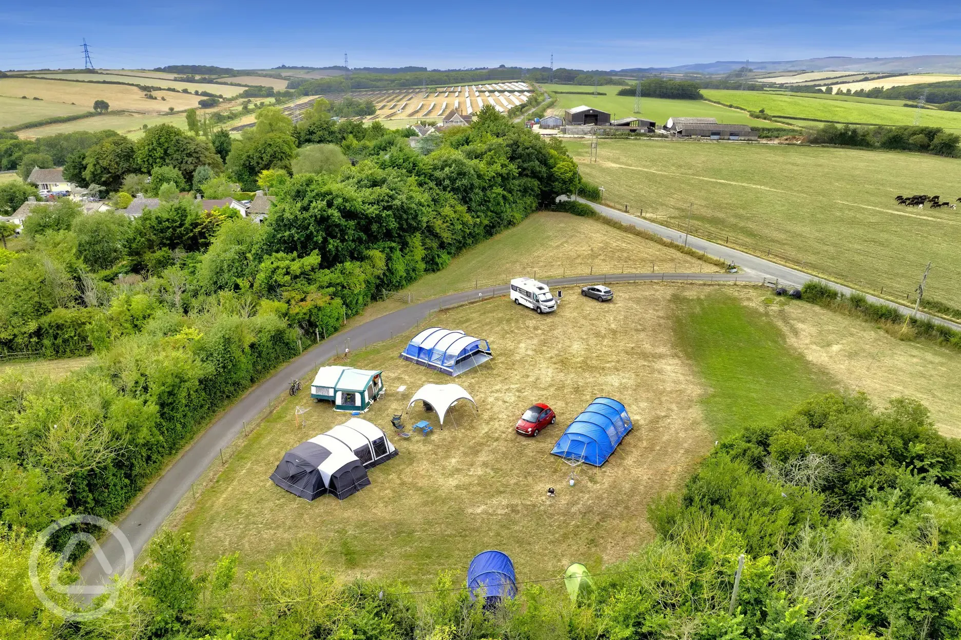 Aerial of the camping field