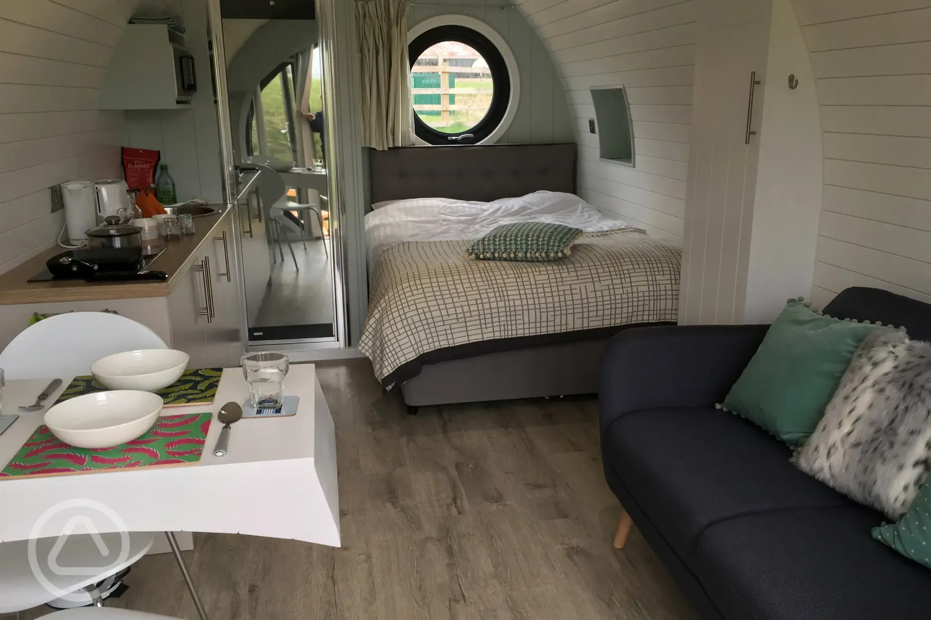 Glamping pod interior 