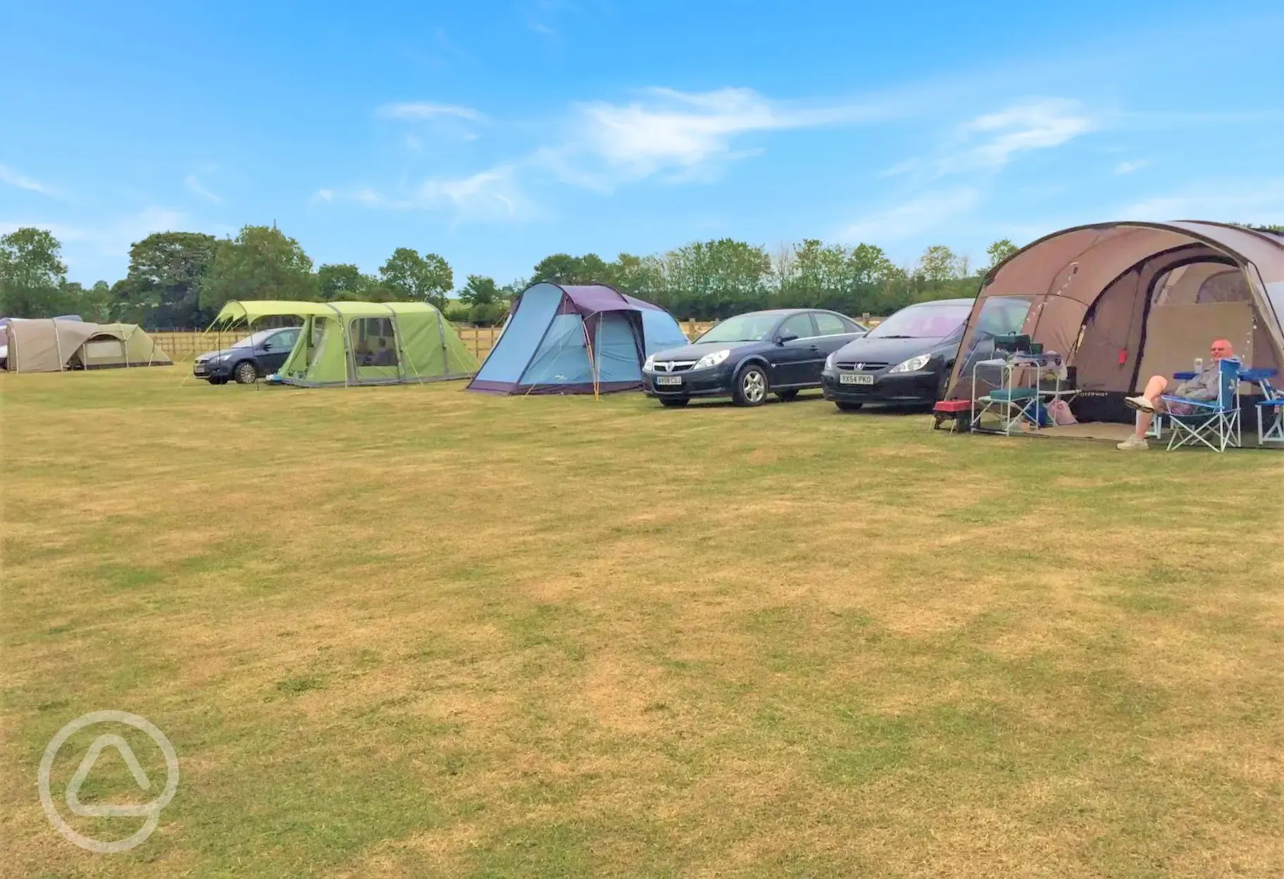 Electric grass tent pitches