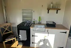 The Fox's Den shepherd's hut kitchen