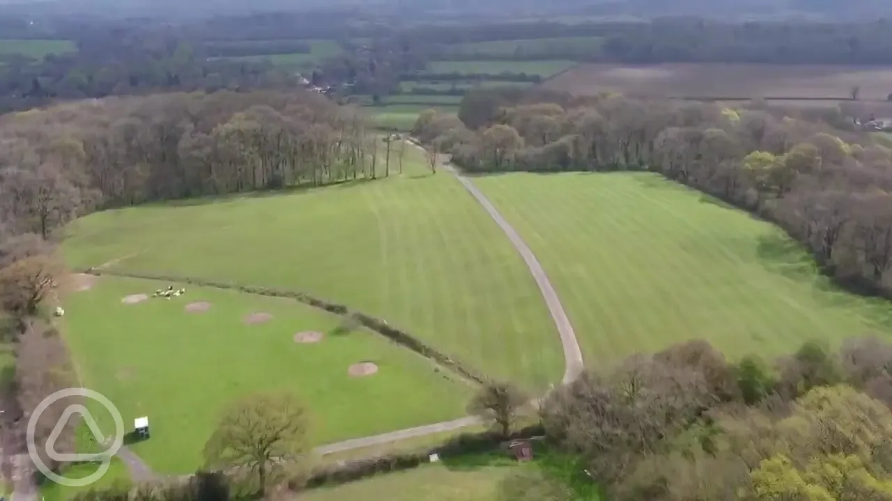 Aerial view of the campsite