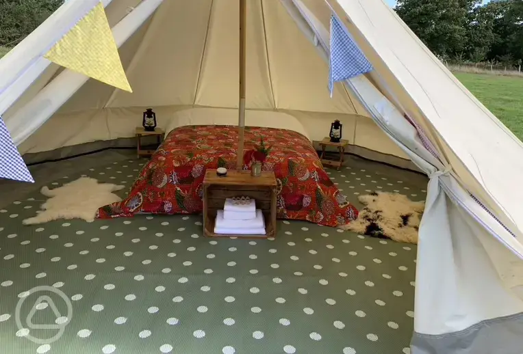 Deluxe bell tent interior