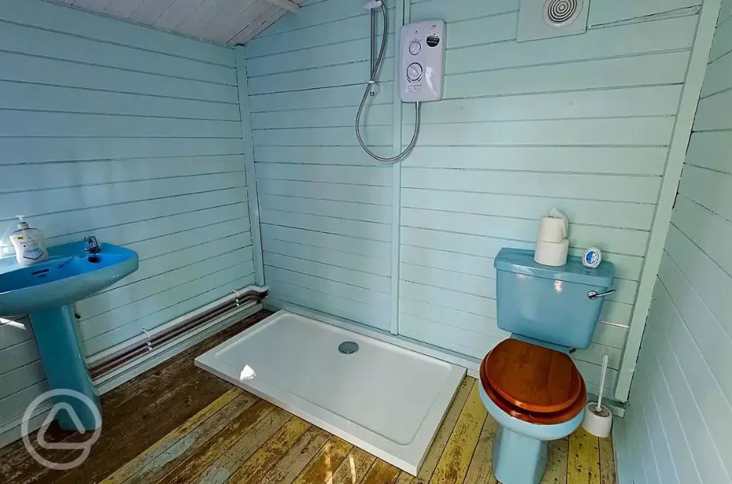 Private bathroom for cabin guests