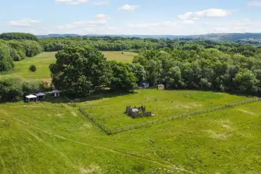 Aerial of non electric grass tent pitches