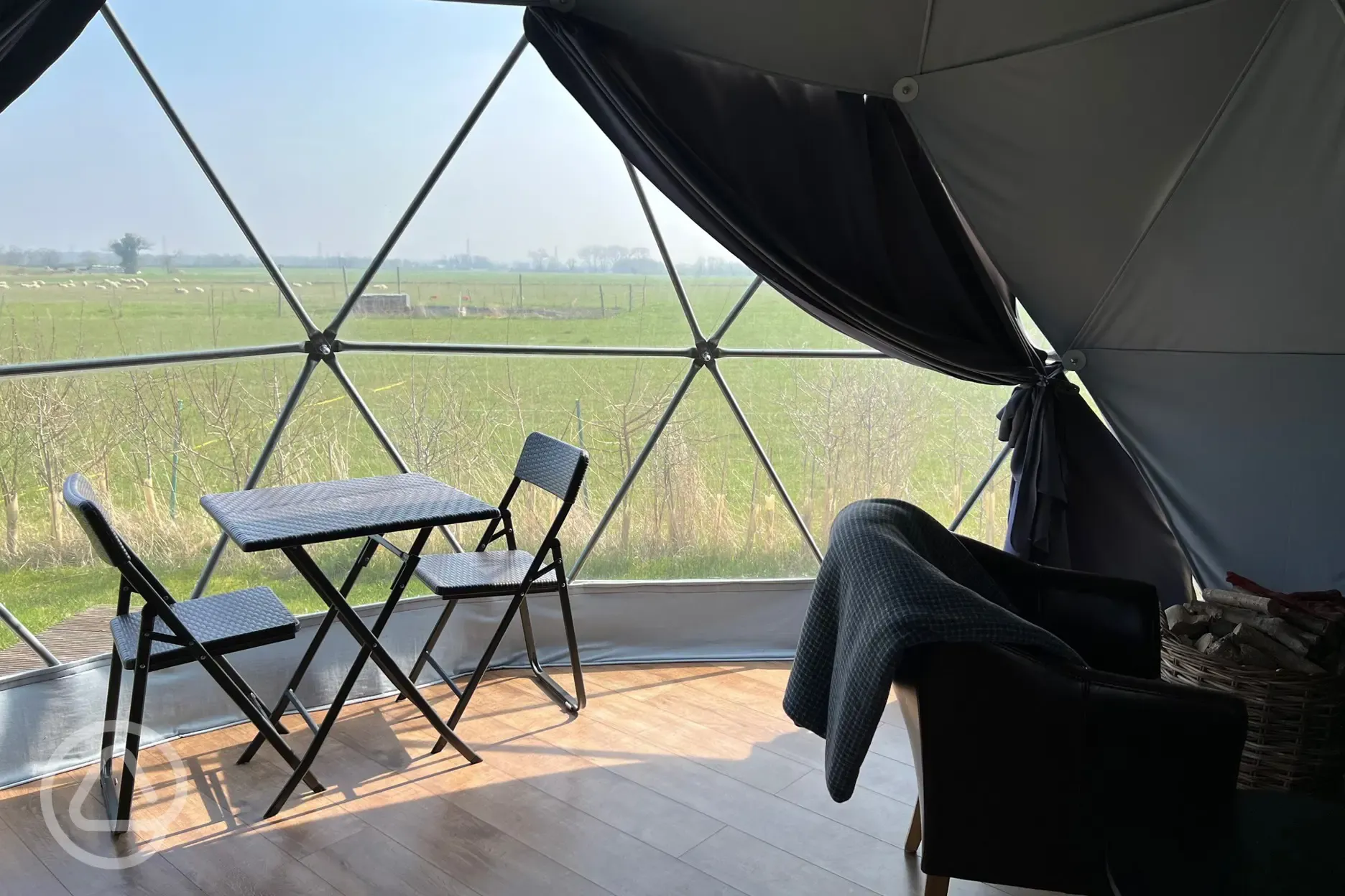 Glamping dome views