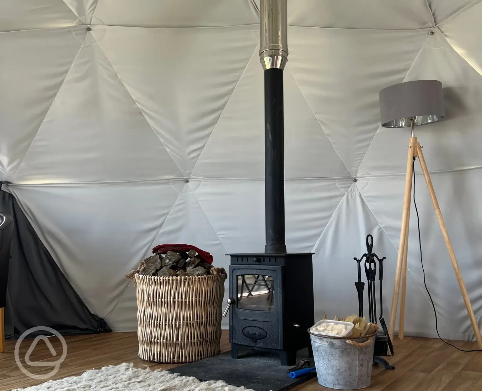 Glamping dome interior