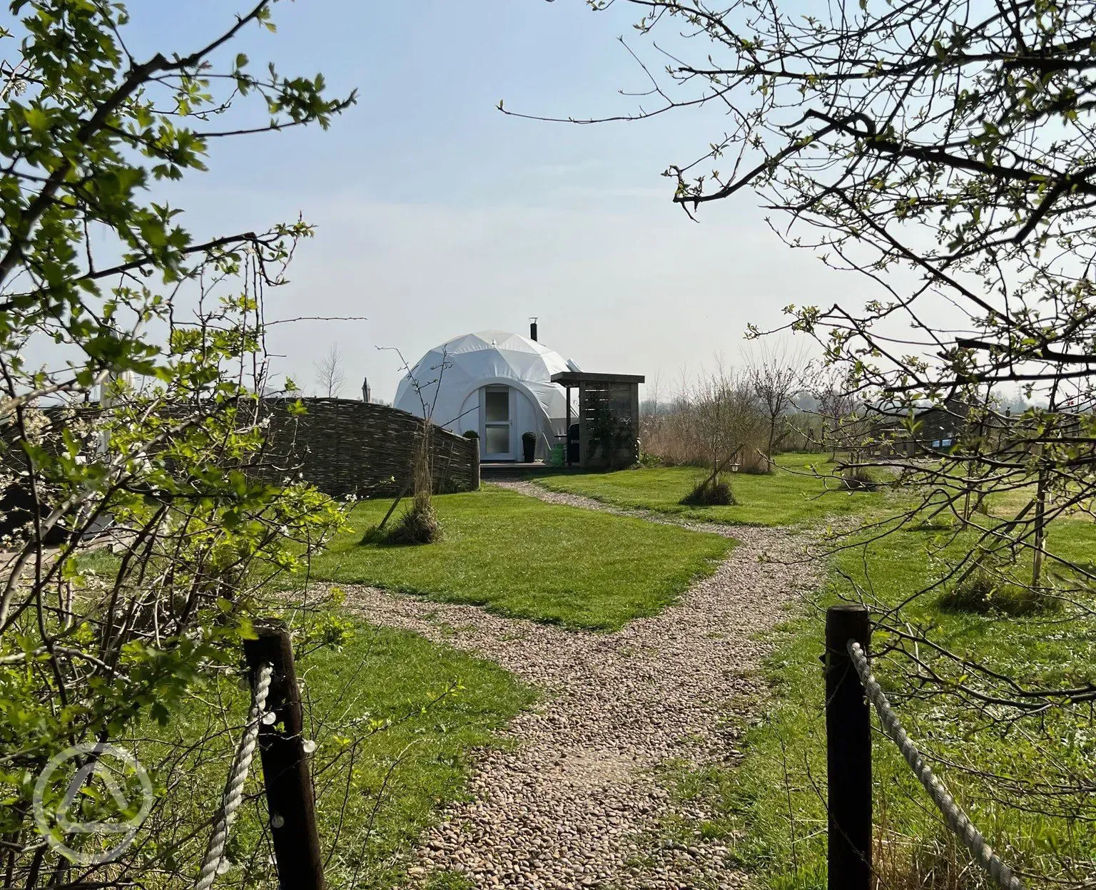 Glamping dome exterior