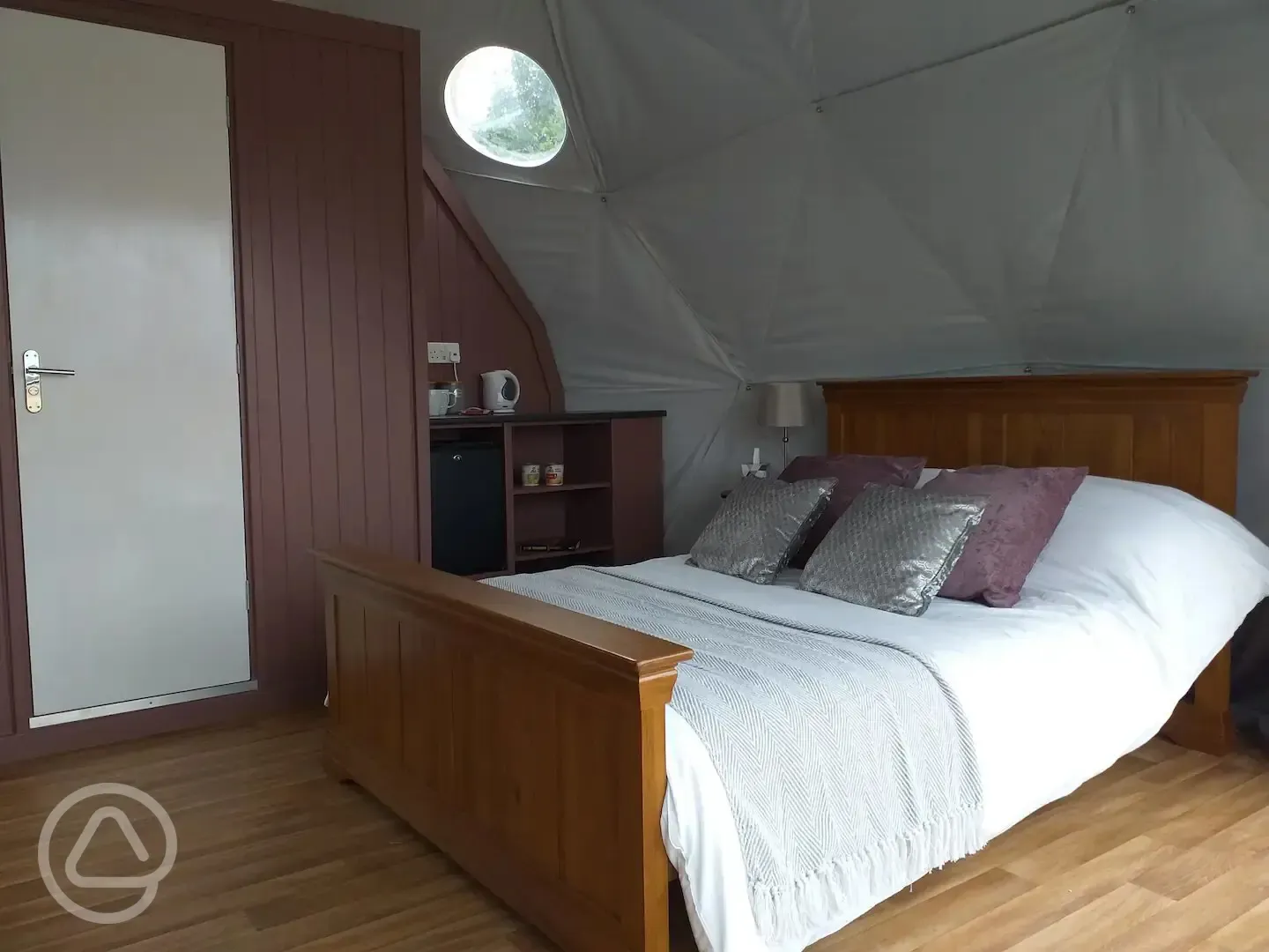 Glamping dome interior